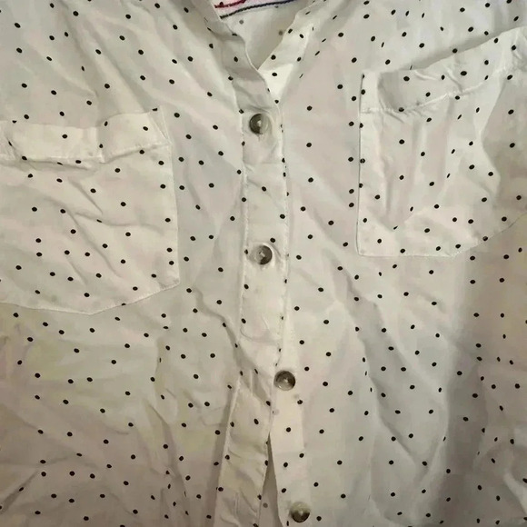 Women’s Button Down‎ Polka Dot Blouse Size Small - Picture 7 of 7